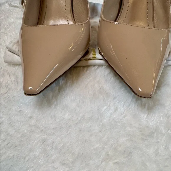J'Adior Nude Patent Leather Slingback Pumps - Picture 4 of 7